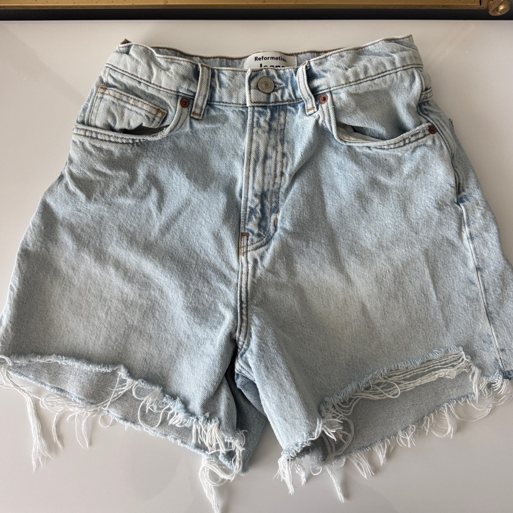 Reformation Wilder High Rise Relaxed Jean Shorts